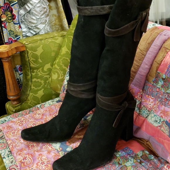 Prada Boots in Black Nubuck Leather - Picture 1 of 7